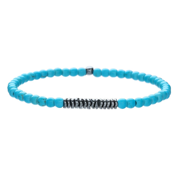 Wholesale Jewelry Geometric Wooden Beads Turquoise Coconut Shell Handmade Unisex Bracelet