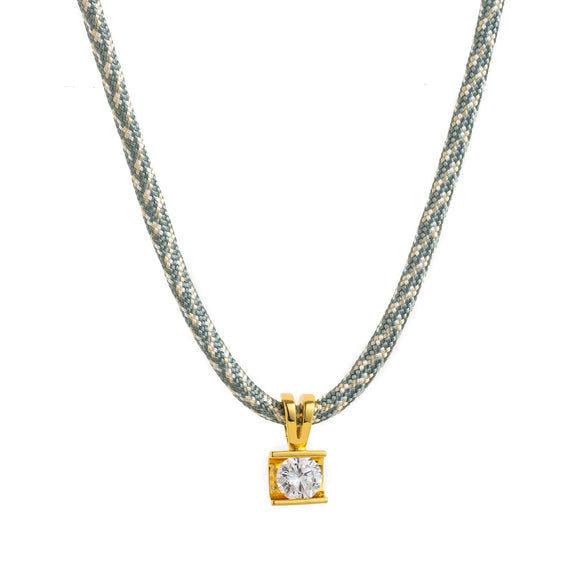 Wholesale Jewelry Geometric Zircon Copper Electroplated Braided Rope Necklace For Women