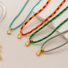 Wholesale Jewelry Geometric Zircon Copper Electroplated Braided Rope Necklace For Women