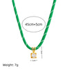 Wholesale Jewelry Geometric Zircon Copper Electroplated Braided Rope Necklace For Women