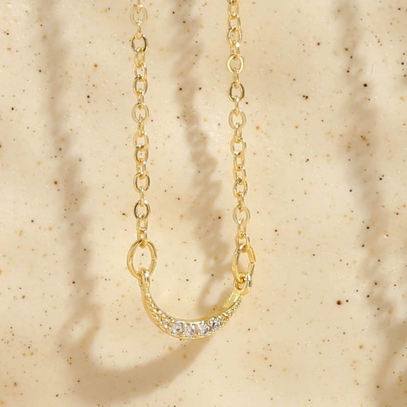Wholesale Jewelry Geometric Zircon Copper Electroplated Clavicle Necklace For Women Light Luxury Style