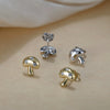 Wholesale Jewelry Geometric Zircon Inlaid S925 Silver Mushroom Earrings Electroplated For Women