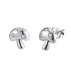 Wholesale Jewelry Geometric Zircon Inlaid S925 Silver Mushroom Earrings Electroplated For Women