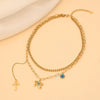 Wholesale Jewelry Glam Luxurious Eye 304 Stainless Steel 18K Gold Plated Enamel Jewelry Set