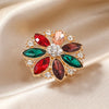 Wholesale Jewelry Glam Luxurious Lady Flower Alloy Artificial Rhinestones Plating Inlay Open Ring