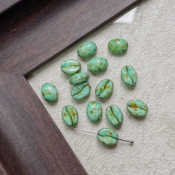 Wholesale Jewelry Glass Glazed Beads Lines Pattern Pearlescent Treatment Bracelet Necklace Mobile Phone Chain Accessories Material