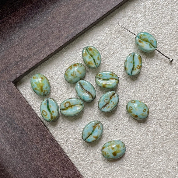 Wholesale Jewelry Glass Glazed Beads Lines Pattern Pearlescent Treatment Bracelet Necklace Mobile Phone Chain Accessories Material