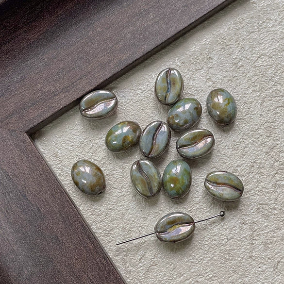 Wholesale Jewelry Glass Glazed Beads Lines Pattern Pearlescent Treatment Bracelet Necklace Mobile Phone Chain Accessories Material
