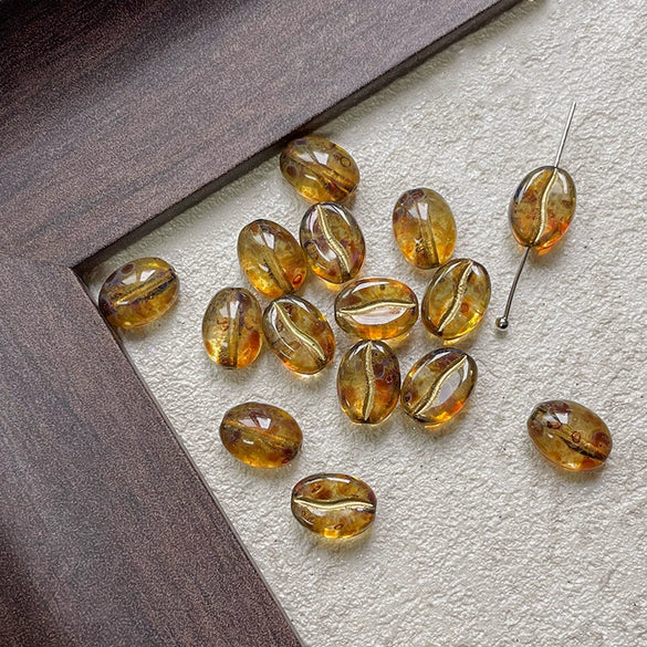 Wholesale Jewelry Glass Glazed Beads Lines Pattern Pearlescent Treatment Bracelet Necklace Mobile Phone Chain Accessories Material