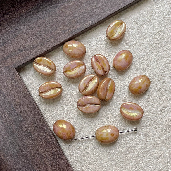 Wholesale Jewelry Glass Glazed Beads Lines Pattern Pearlescent Treatment Bracelet Necklace Mobile Phone Chain Accessories Material