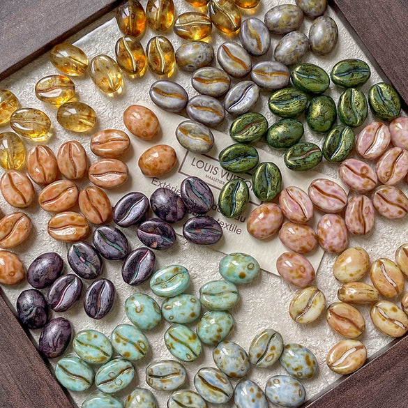 Wholesale Jewelry Glass Glazed Beads Lines Pattern Pearlescent Treatment Bracelet Necklace Mobile Phone Chain Accessories Material