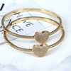 Wholesale Jewelry Gold Heartshaped Zirconium Adjustable Bracelet