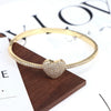 Wholesale Jewelry Gold Heartshaped Zirconium Adjustable Bracelet