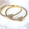 Wholesale Jewelry Gold Heartshaped Zirconium Adjustable Bracelet