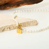 Wholesale Jewelry Gold Lock Stainless Steel Alloy Natural Freshwater Pearl Electroplated Necklace For Women
