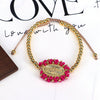 Wholesale Jewelry Gold Plated Copper Beads Wound Oval Geometric Style Beaded Bracelet