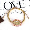 Wholesale Jewelry Gold Plated Copper Beads Wound Oval Geometric Style Beaded Bracelet
