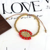 Wholesale Jewelry Gold Plated Copper Beads Wound Oval Geometric Style Beaded Bracelet