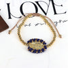 Wholesale Jewelry Gold Plated Copper Beads Wound Oval Geometric Style Beaded Bracelet