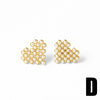 Wholesale Jewelry Gold Plated Copper Heartshaped Butterfly Pearl Earrings Electroplated Unisex Simple Style