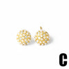 Wholesale Jewelry Gold Plated Copper Heartshaped Butterfly Pearl Earrings Electroplated Unisex Simple Style