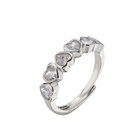 Wholesale Jewelry Gold Plated Heart Zircon Ring For Women