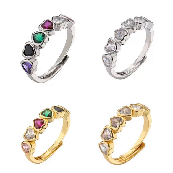 Wholesale Jewelry Gold Plated Heart Zircon Ring For Women