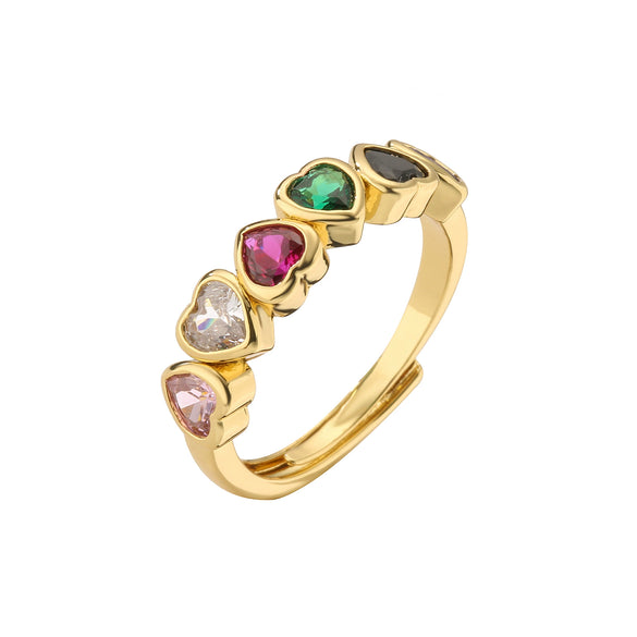 Wholesale Jewelry Gold Plated Heart Zircon Ring For Women