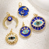 Wholesale Jewelry Goldplated Copper Star Dripping Oil Eye Pendant