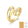 Wholesale Jewelry Goldplated 925 Silver Ring Set With Diamonds Geometric Style