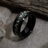 Wholesale Jewelry Green Coral Fragments Gold Foil Embellishment Stainless Steel Ring