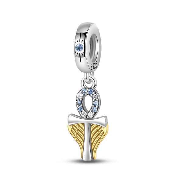 Wholesale Jewelry Guardian Lucky Angel Cross 925 Sterling Silver Dripping Oil Pendant Accessories