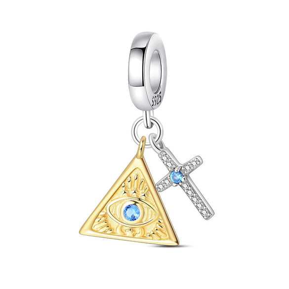 Wholesale Jewelry Guardian Lucky Angel Cross 925 Sterling Silver Dripping Oil Pendant Accessories