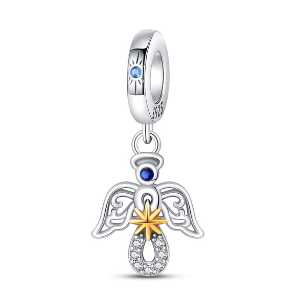 Wholesale Jewelry Guardian Lucky Angel Cross 925 Sterling Silver Dripping Oil Pendant Accessories