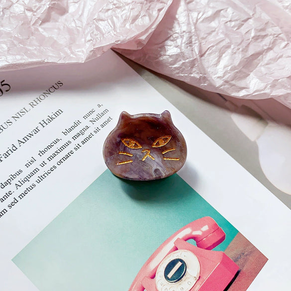 Wholesale Jewelry Handmade Acetic Acid Cat Heart Hairpin For Girls