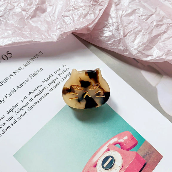 Wholesale Jewelry Handmade Acetic Acid Cat Heart Hairpin For Girls