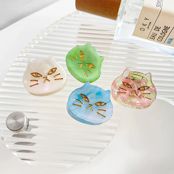 Wholesale Jewelry Handmade Acetic Acid Cat Heart Hairpin For Girls