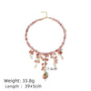Wholesale Jewelry Handmade Geometric Copper 925 Silver Strawberry Crystal Pearl Clavicle Necklace For Women