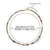 Wholesale Jewelry Handmade Geometric Vintage Style Spotted Stone Shell Eye Stone Stainless Steel Beaded Necklace For Women