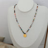 Wholesale Jewelry Handmade Natural Stone And Stainless Steel Pendant Necklace With Geometric Pattern For Women