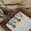 Wholesale Jewelry Handmade Natural Stone And Stainless Steel Pendant Necklace With Geometric Pattern For Women