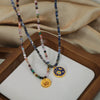 Wholesale Jewelry Handmade Natural Stone And Stainless Steel Pendant Necklace With Geometric Pattern For Women
