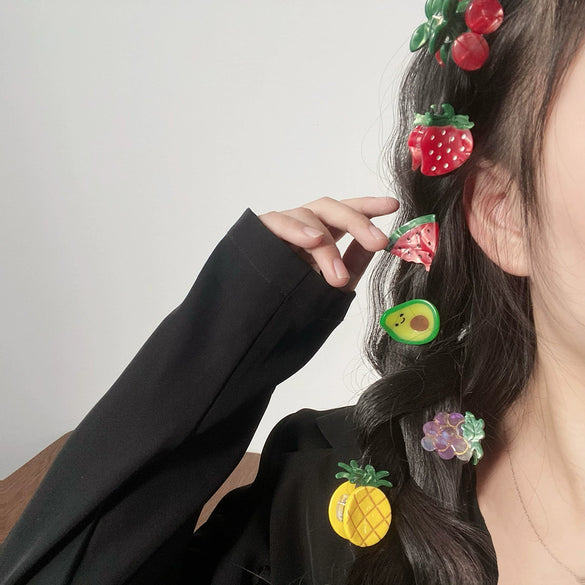 Wholesale Jewelry Handpainted Fruit Shape Acetic Acid Handmade Hairpin Women's Hair Accessories