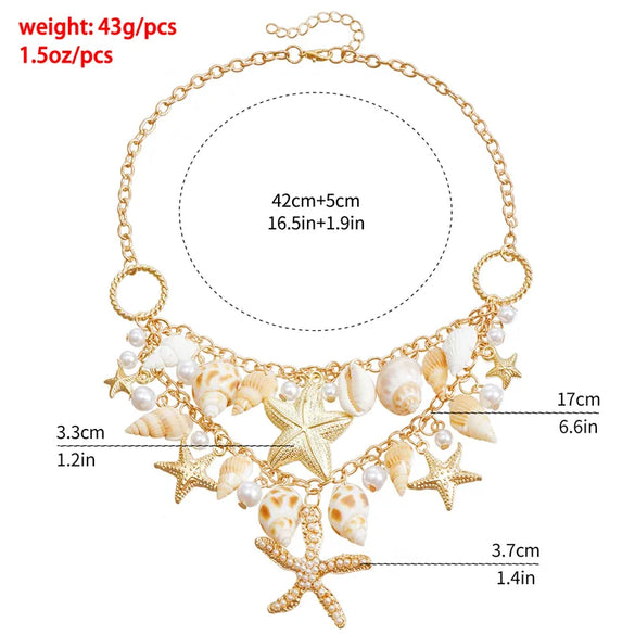 Wholesale Jewelry Hawaiian Sexy Tropical Starfish Shell Alloy Shell Waist Chain