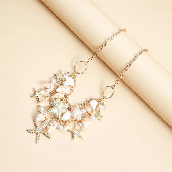 Wholesale Jewelry Hawaiian Sexy Tropical Starfish Shell Alloy Shell Waist Chain