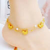 Wholesale Jewelry Hawaiian Vacation Beach Butterfly Shell Stainless Steel Acrylic Pearl Zircon 18K Gold Plated Handmade Plating Anklet