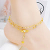 Wholesale Jewelry Hawaiian Vacation Beach Butterfly Shell Stainless Steel Acrylic Pearl Zircon 18K Gold Plated Handmade Plating Anklet