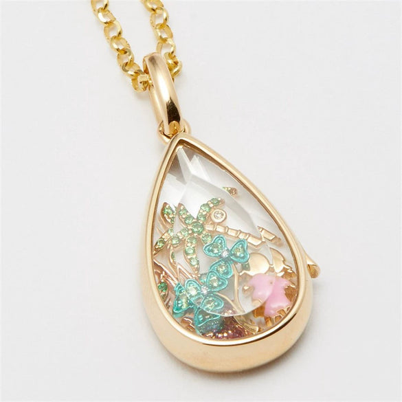 Wholesale Jewelry Heart And Drop Shape Copper Electroplating Pendant Necklace For Women