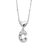 Wholesale Jewelry Heart English Letter Pendant Necklace Copper Inlaid Colorful Zircon Electroplated