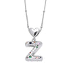 Wholesale Jewelry Heart English Letter Pendant Necklace Copper Inlaid Colorful Zircon Electroplated